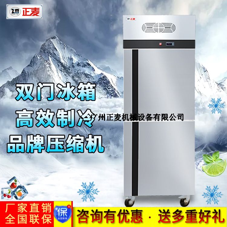 广州正麦15盘双门冷藏冷冻柜